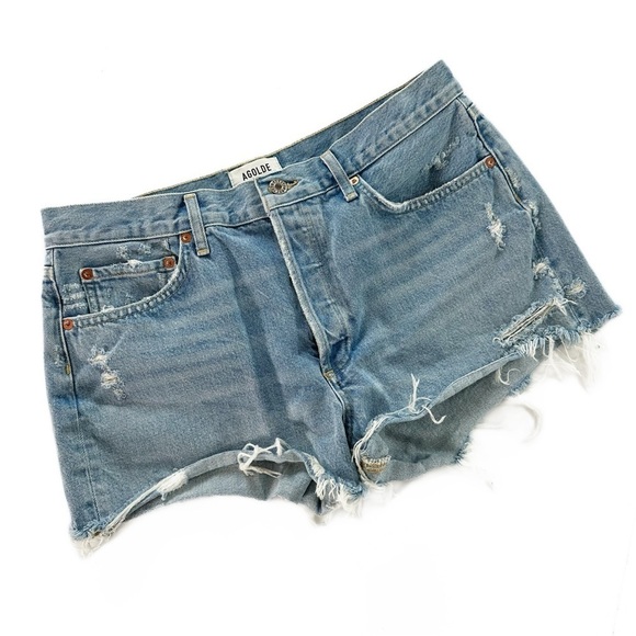 Agolde Evereve Parker Cut Off Button Fly Denim Shorts Womens 30 - Picture 2 of 7